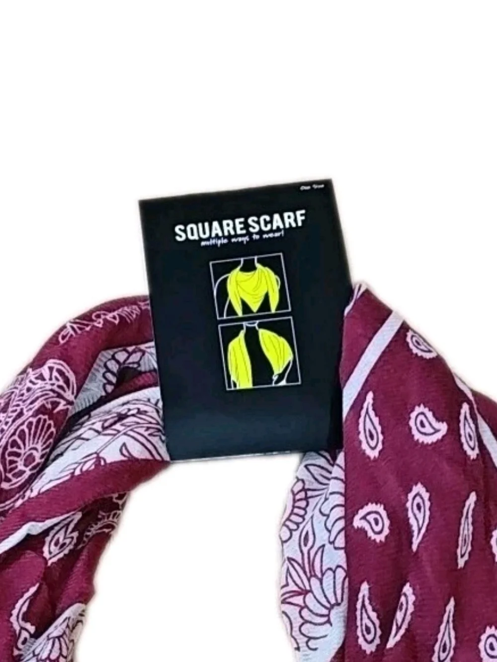 Western Boho Gauzy Bandana Blanket Wrap Scarf Maroon Red Pailsey 48